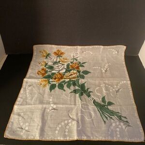 Vintage Yellow floral hanky